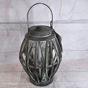 Lantern Candle Holder Greyish Brown Washed by Deco Sense for Environment